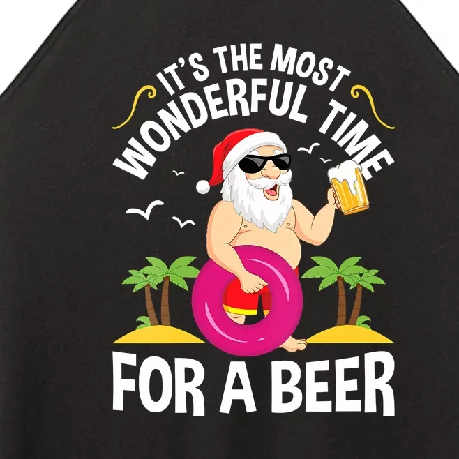 Womens Tropical Christmas It's The Most Wonderful Time For A Beer Women’s Perfect Tri Rocker Tank