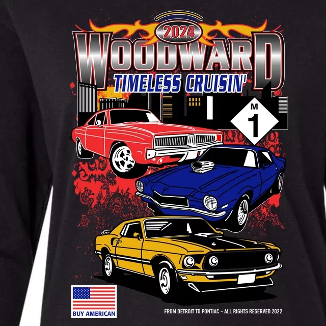 Woodward Timeless Cruisin 2024 Car Cruise Womens Cotton Relaxed Long Sleeve T-Shirt