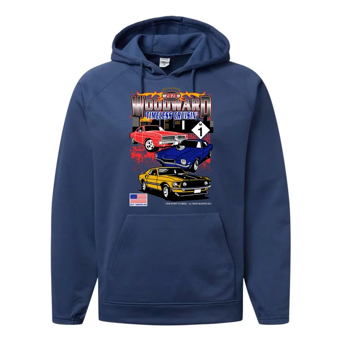 Woodward Timeless Cruisin 2024 Car Cruise Performance Fleece Hoodie