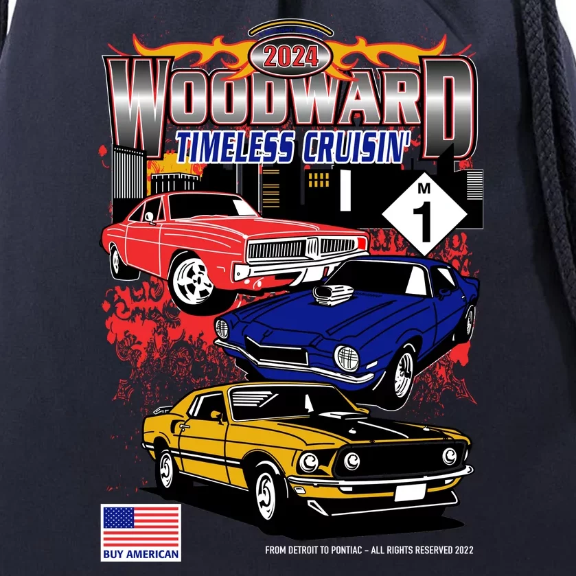 Woodward Timeless Cruisin 2024 Car Cruise Drawstring Bag