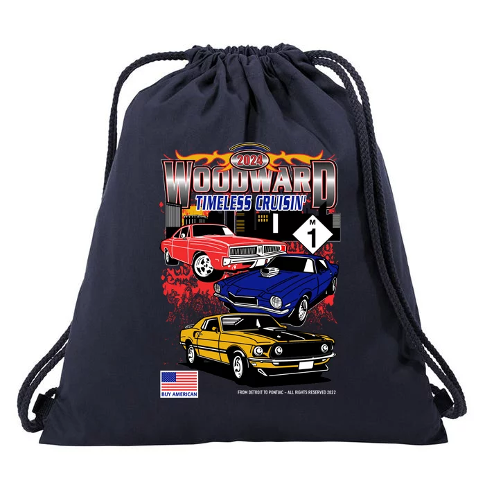 Woodward Timeless Cruisin 2024 Car Cruise Drawstring Bag