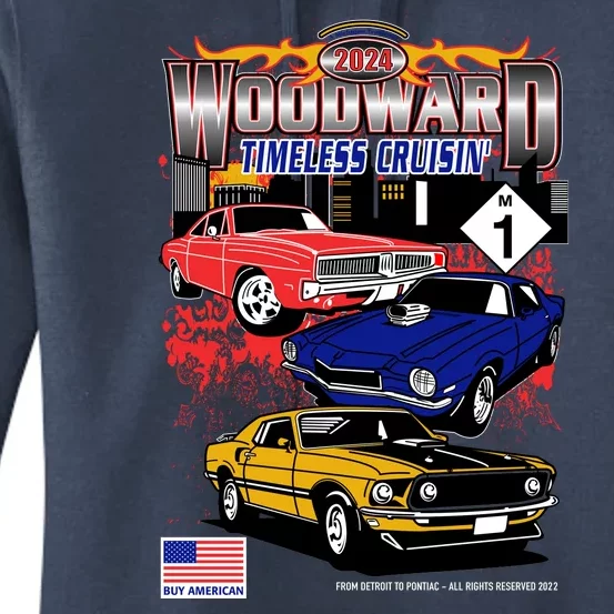 Woodward Timeless Cruisin 2024 Car Cruise Women's Pullover Hoodie