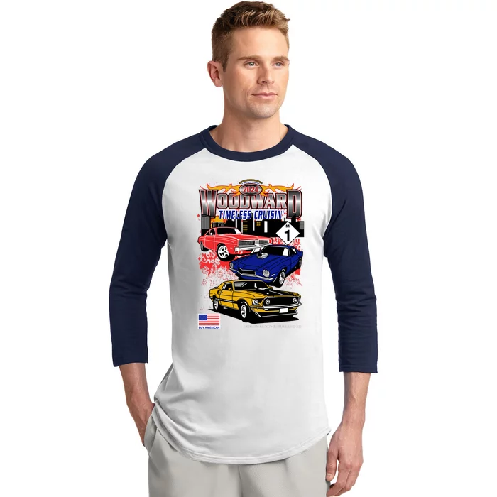 Woodward Timeless Cruisin 2024 Car Cruise Baseball Sleeve Shirt