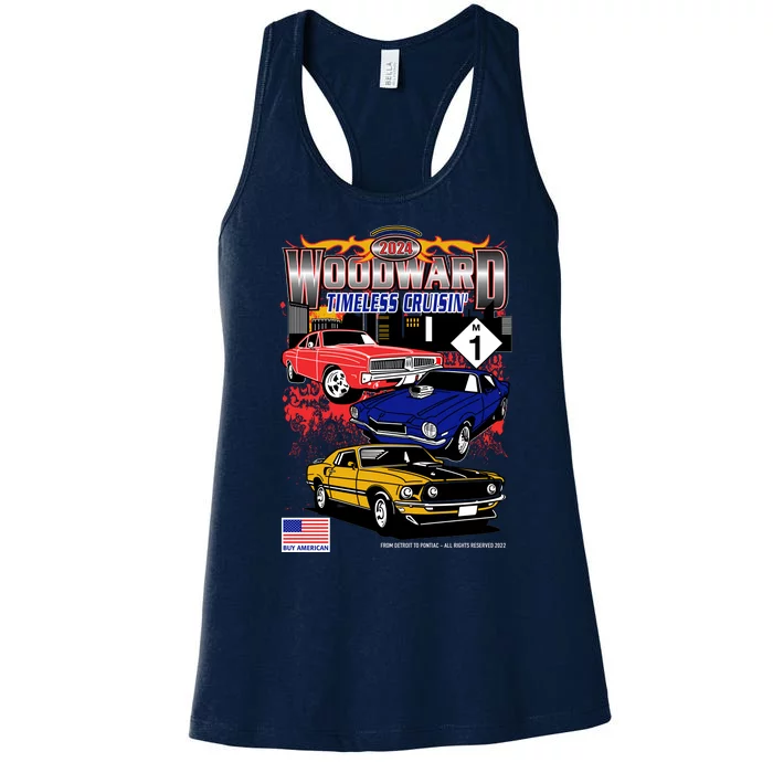 Woodward Timeless Cruisin 2024 Car Cruise Women's Racerback Tank