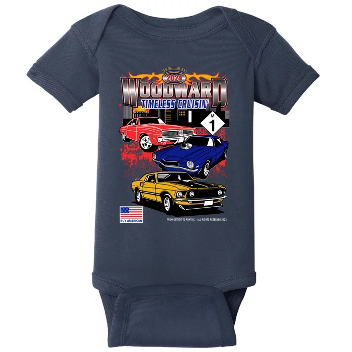 Woodward Timeless Cruisin 2024 Car Cruise Baby Bodysuit