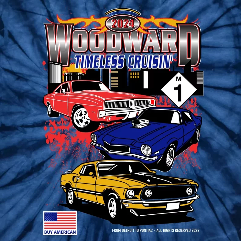 Woodward Timeless Cruisin 2024 Car Cruise Tie-Dye T-Shirt