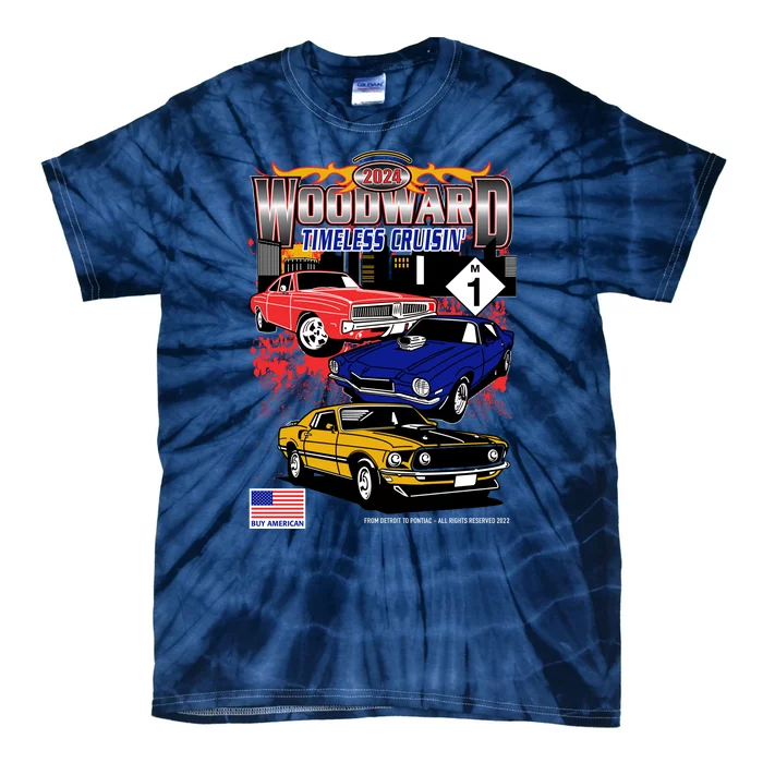 Woodward Timeless Cruisin 2024 Car Cruise Tie-Dye T-Shirt