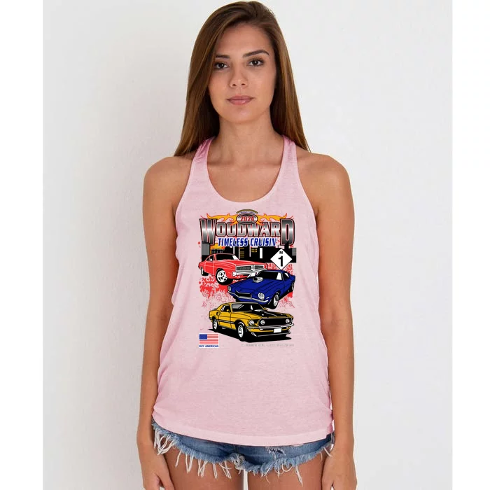 Woodward Timeless Cruisin 2024 Car Cruise Women's Knotted Racerback Tank