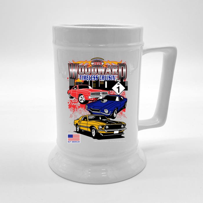 Woodward Timeless Cruisin 2024 Car Cruise Front & Back Beer Stein