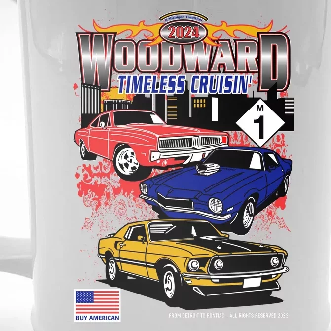 Woodward Timeless Cruisin 2024 Car Cruise Front & Back Beer Stein