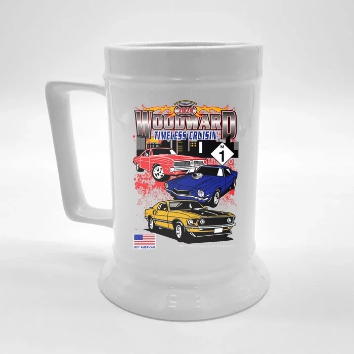 Woodward Timeless Cruisin 2024 Car Cruise Front & Back Beer Stein