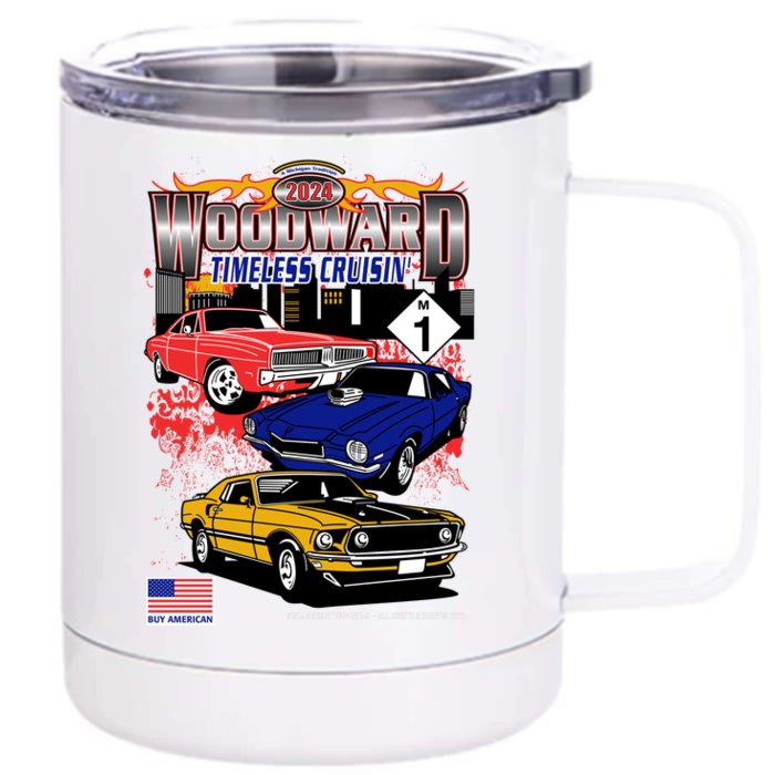 Woodward Timeless Cruisin 2024 Car Cruise Front & Back 12oz Stainless Steel Tumbler Cup