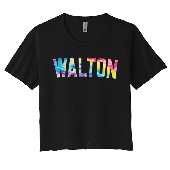 Walton Tie Dye Colorful Design Women's Crop Top Tee