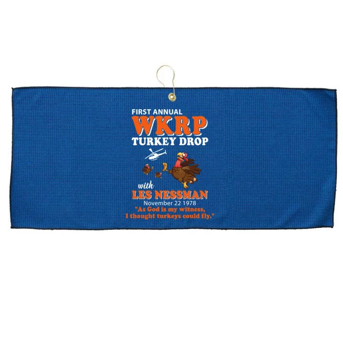 WKRP Thanksgiving Day Turkey Drop Large Microfiber Waffle Golf Towel