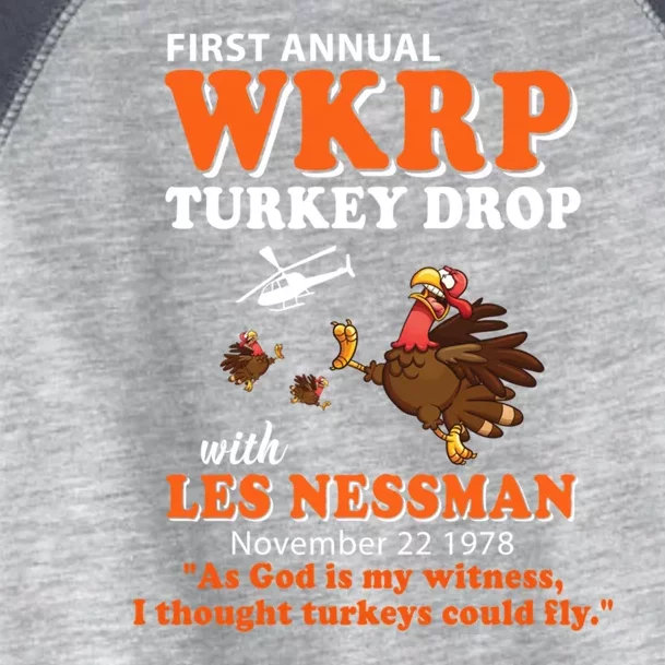 WKRP Thanksgiving Day Turkey Drop Toddler Fine Jersey T-Shirt