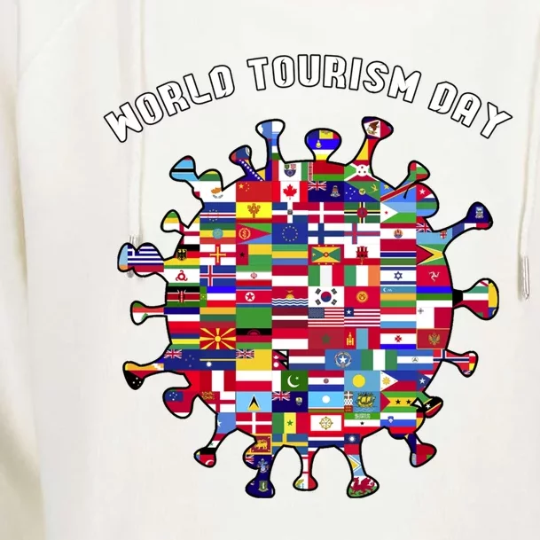 World Tourism Day Gift Womens Funnel Neck Pullover Hood