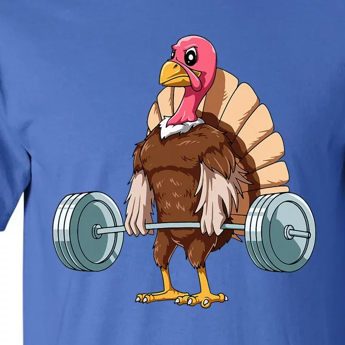 Weightlifting Turkey Deadlifting Thanksgiving Turkey Gym Tall T-Shirt