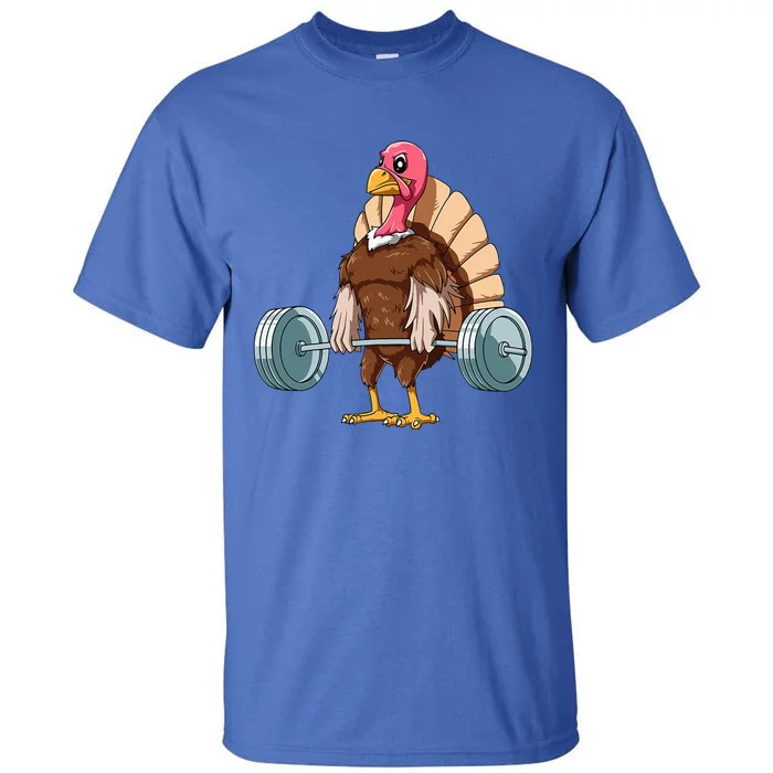 Weightlifting Turkey Deadlifting Thanksgiving Turkey Gym Tall T-Shirt