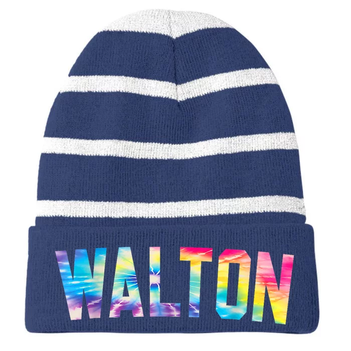 Walton Tie Dye Striped Beanie with Solid Band