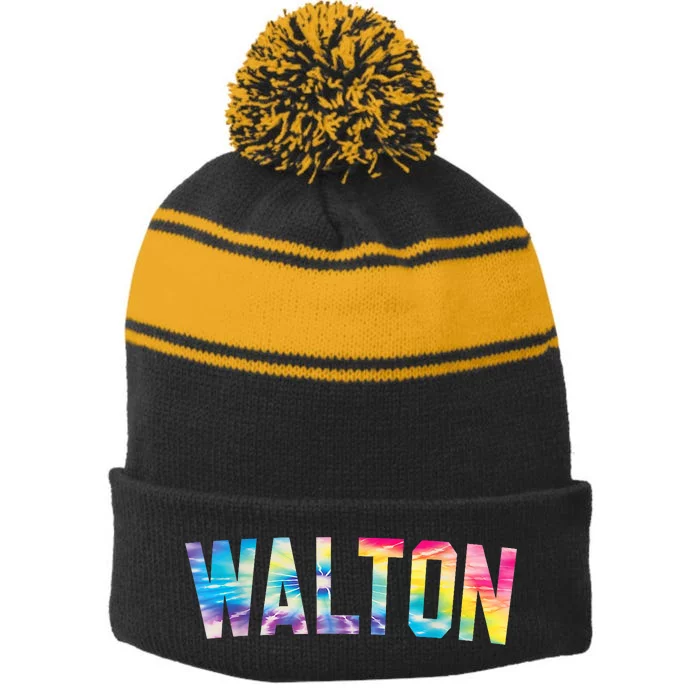 Walton Tie Dye Stripe Pom Pom Beanie