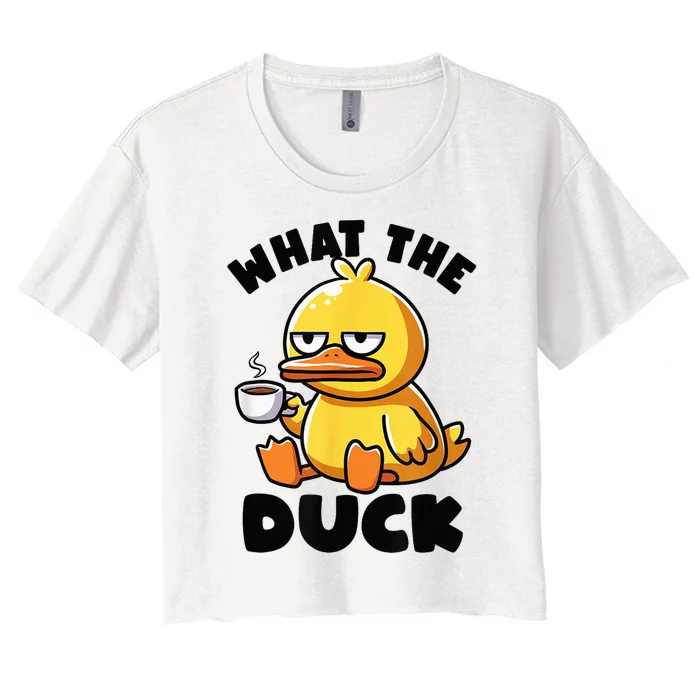 What The Duck Owner I Love Ducks Lover Funny Rubber Duck Women's Crop Top Tee