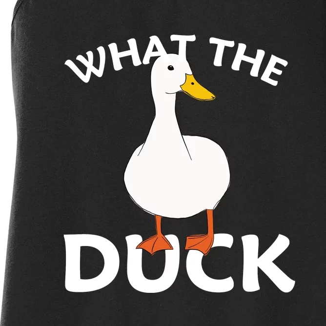 What The Duck Funny Ducks Women's Racerback Tank