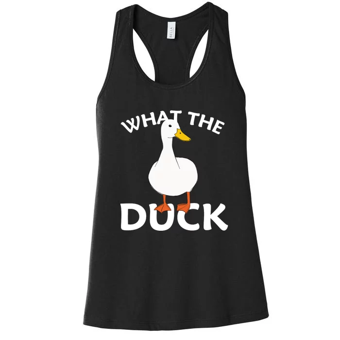 What The Duck Funny Ducks Women's Racerback Tank