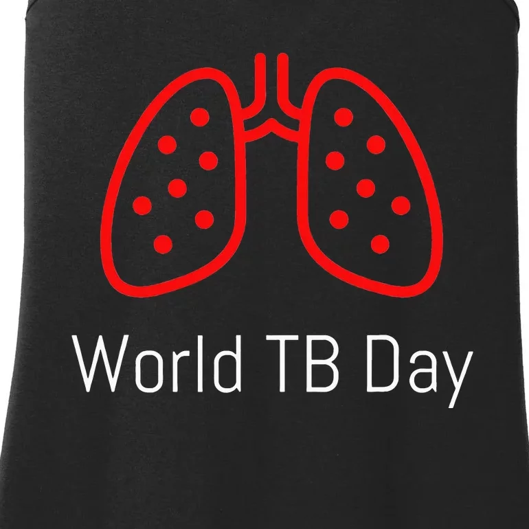 World TB Day Tuberculosis Awareness With Red Lungs Ladies Essential Tank