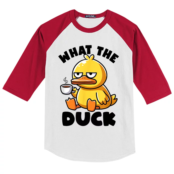 What The Duck Owner I Love Ducks Lover Funny Rubber Duck Kids Colorblock Raglan Jersey