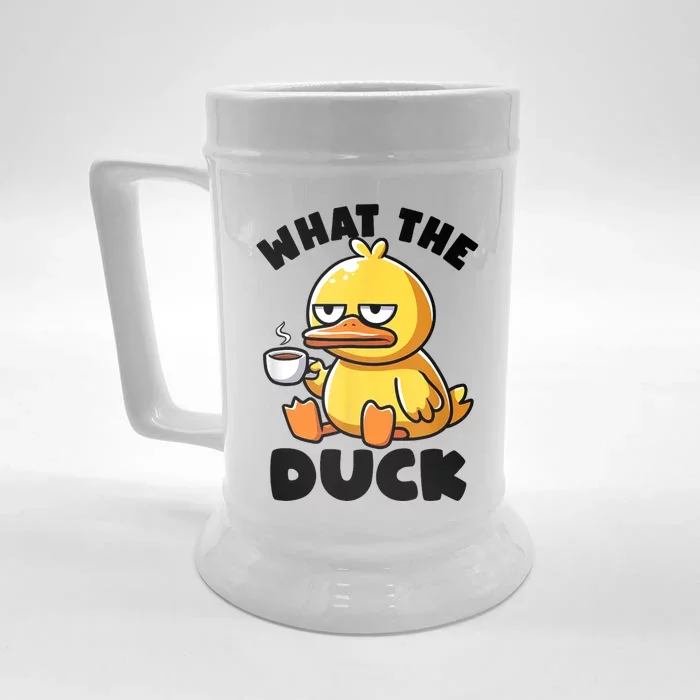 What The Duck Owner I Love Ducks Lover Funny Rubber Duck Front & Back Beer Stein