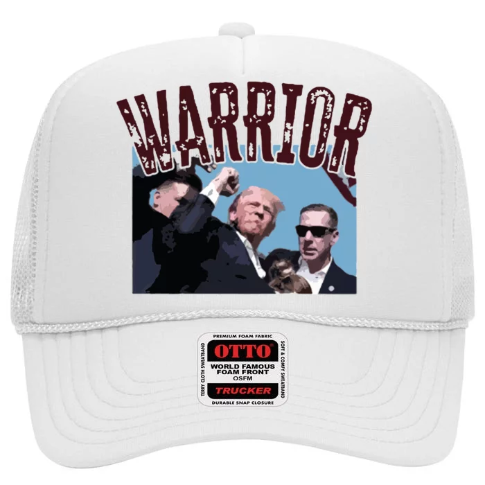 Warrior Trump Donald Trump Fight High Crown Mesh Trucker Hat