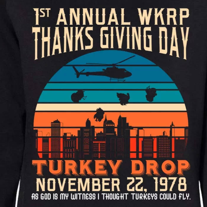 WKRP Turkey Drop 1978 Womens California Wash Sweatshirt