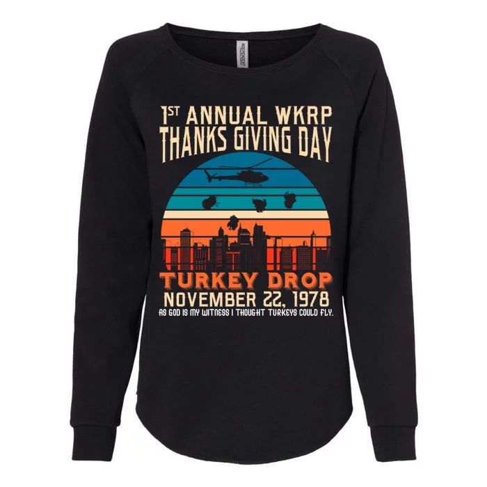 WKRP Turkey Drop 1978 Womens California Wash Sweatshirt