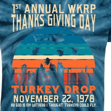 WKRP Turkey Drop 1978 Kids Tie-Dye T-Shirt