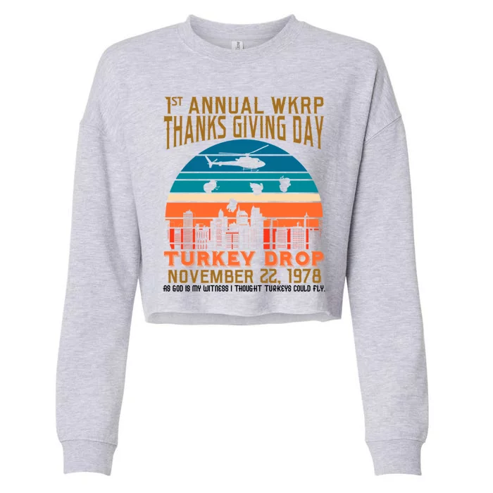 WKRP Turkey Drop 1978 Cropped Pullover Crew