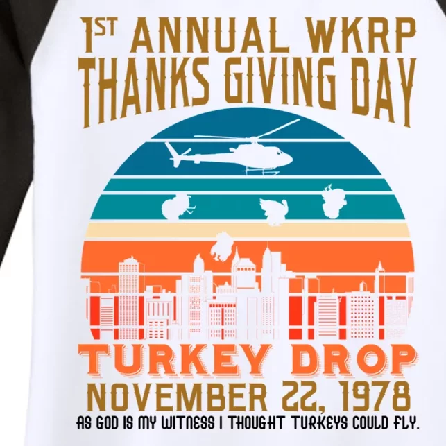 WKRP Turkey Drop 1978 Women's Tri-Blend 3/4-Sleeve Raglan Shirt