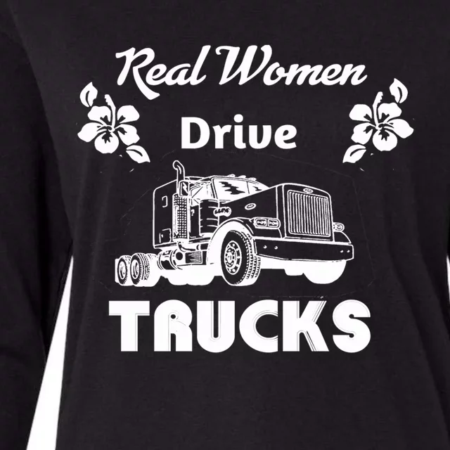 Wo Trucker Driver Semigifttruck Big Rig 2 Cute Gift Womens Cotton Relaxed Long Sleeve T-Shirt