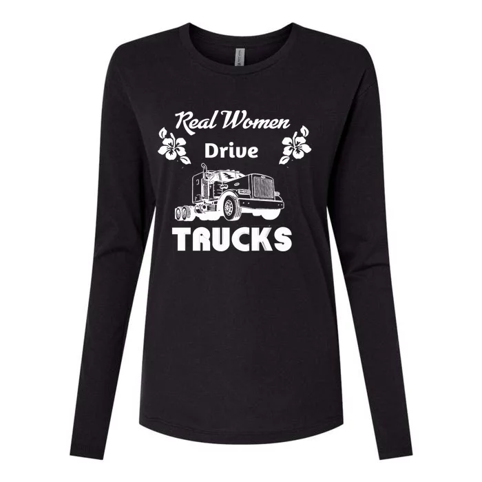 Wo Trucker Driver Semigifttruck Big Rig 2 Cute Gift Womens Cotton Relaxed Long Sleeve T-Shirt