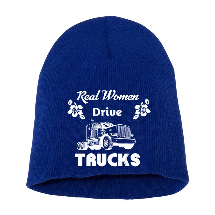 Wo Trucker Driver Semigifttruck Big Rig 2 Cute Gift Short Acrylic Beanie