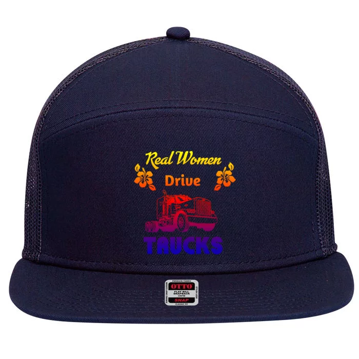 Wo Trucker Driver Semicute Gifttruck Big Rig 2 Gift 7 Panel Mesh Trucker Snapback Hat