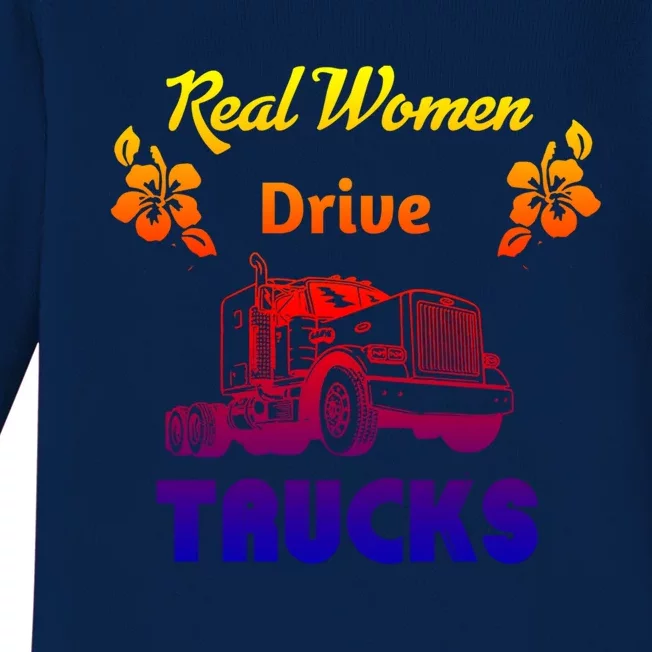 Wo Trucker Driver Semicute Gifttruck Big Rig 2 Gift Baby Long Sleeve Bodysuit