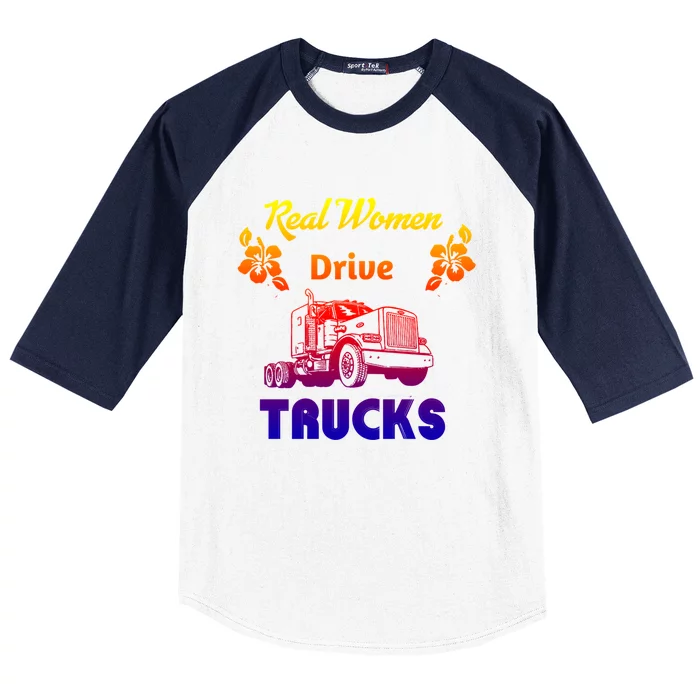 Wo Trucker Driver Semicute Gifttruck Big Rig 2 Gift Baseball Sleeve Shirt