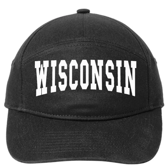 Wisconsin Throwback Design Classic 7-Panel Snapback Hat