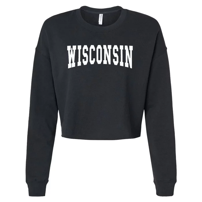 Wisconsin Throwback Design Classic Cropped Pullover Crew