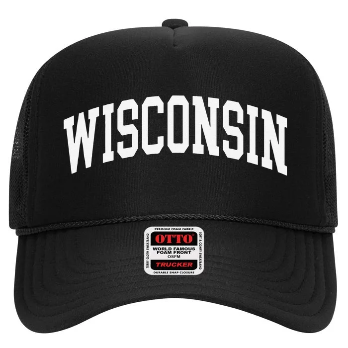 Wisconsin Throwback Design Classic High Crown Mesh Trucker Hat