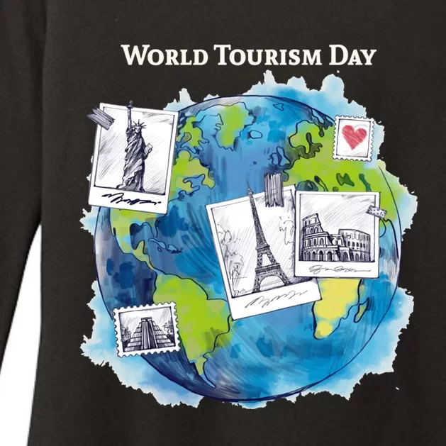 World Tourism Day Cool Gift Love To Travel Cool Gift World Globe Meaningful Gift Womens CVC Long Sleeve Shirt