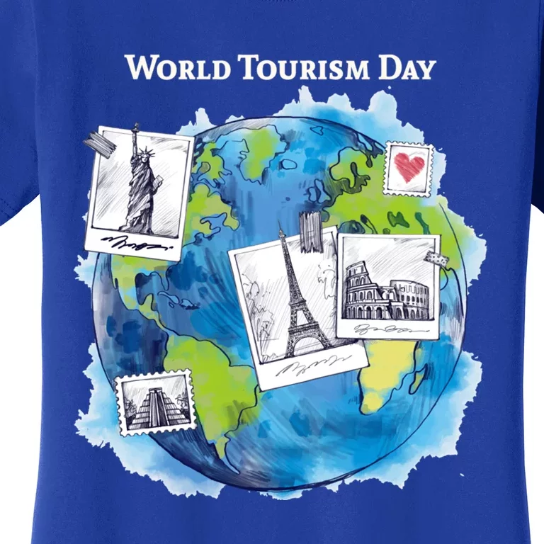 World Tourism Day Cool Gift Love To Travel Cool Gift World Globe Meaningful Gift Women's T-Shirt