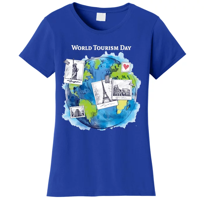 World Tourism Day Cool Gift Love To Travel Cool Gift World Globe Meaningful Gift Women's T-Shirt