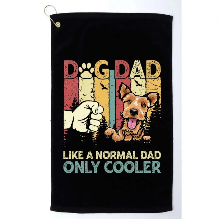 Welsh Terrier Dad Like A Normal Dad Only Cooler Retro Platinum Collection Golf Towel