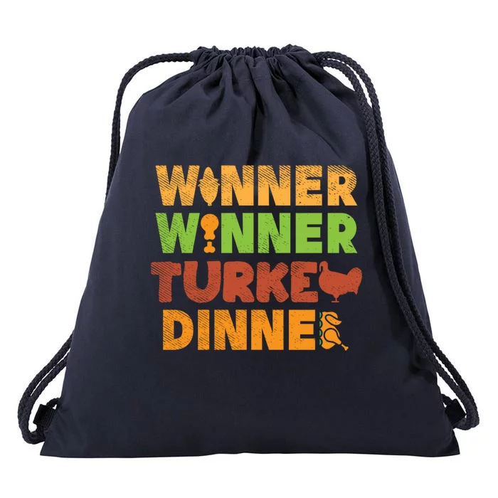 Winner Turkey Dinner Funny Thanksgiving Gamble Gambler Gift Great Gift Drawstring Bag